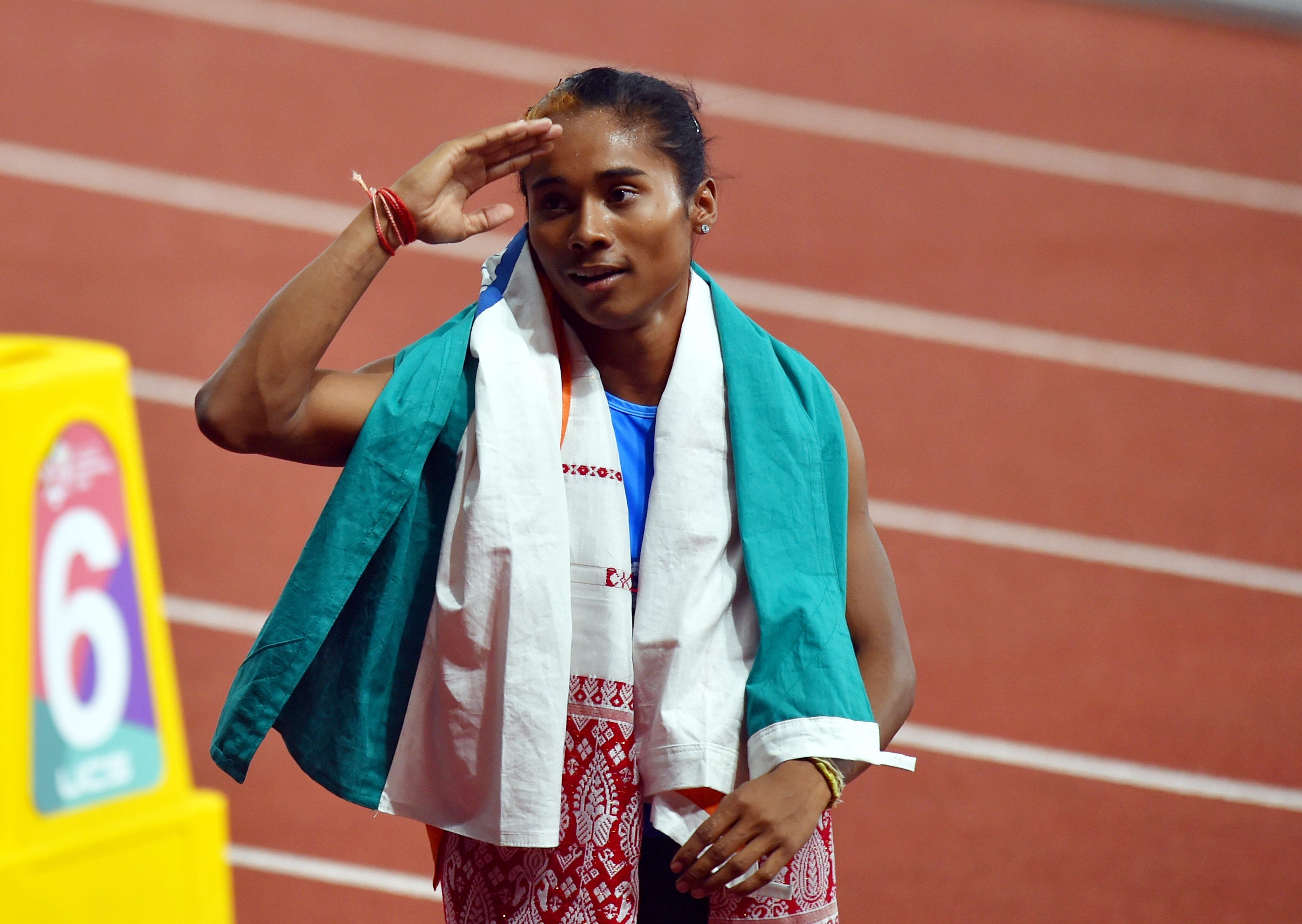 Asian Games gold medalist athelete Hima Das. Credit: PTI Photo