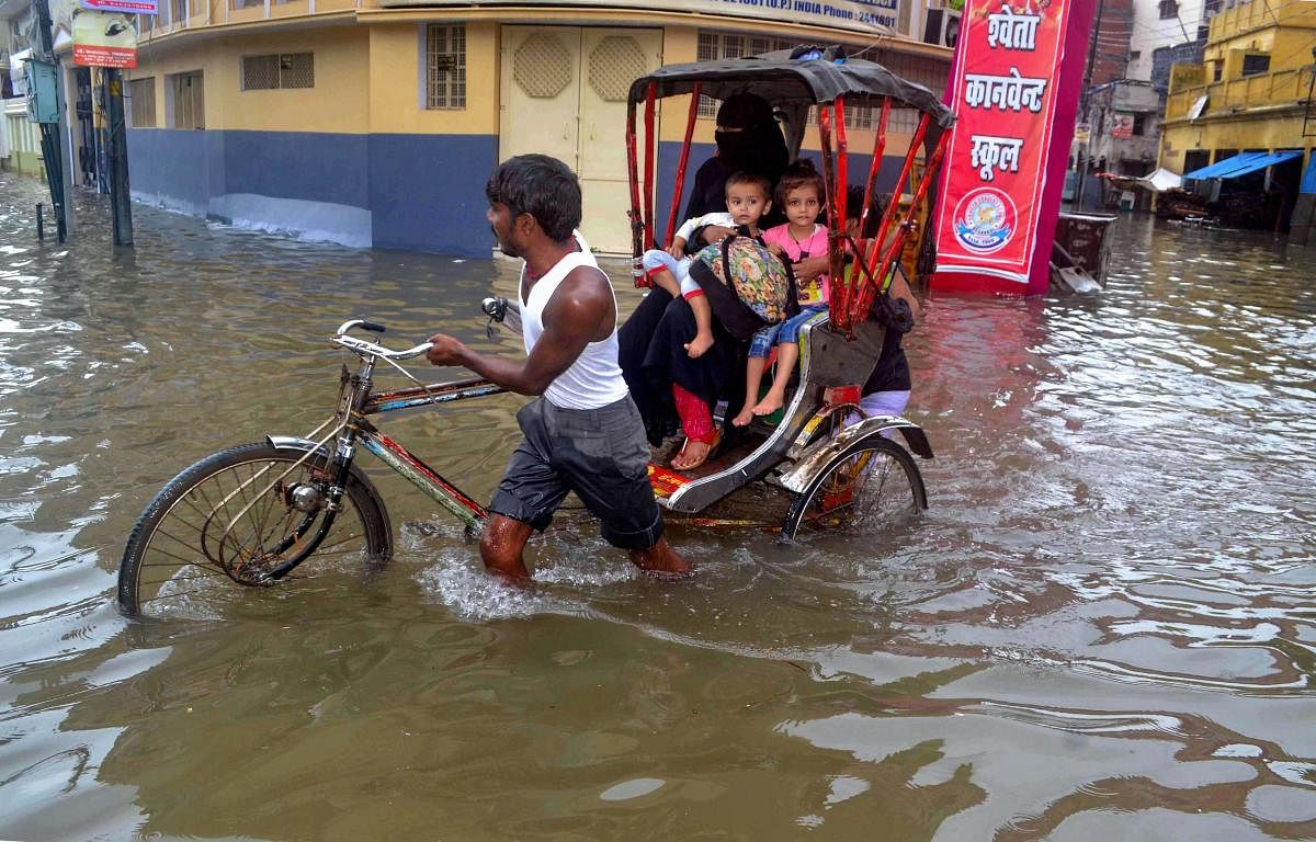 Heavy monsoon rainfall in Uttar Pradesh (PTI Photo)