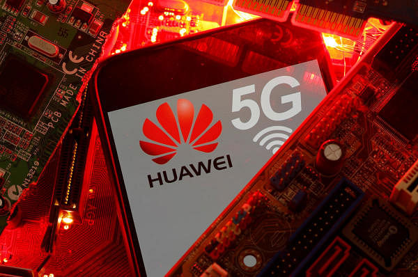 Huawei and 5G network logo. Credit: Reuters Photo