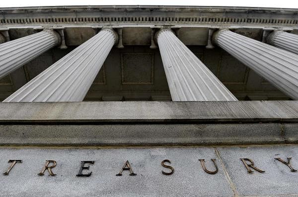 The building of the US Department of the Treasury. Credit: AFP