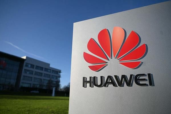 The logo of Chinese company Huawei is seen at their main UK offices in Reading, west of London. Credit: AFP Photo