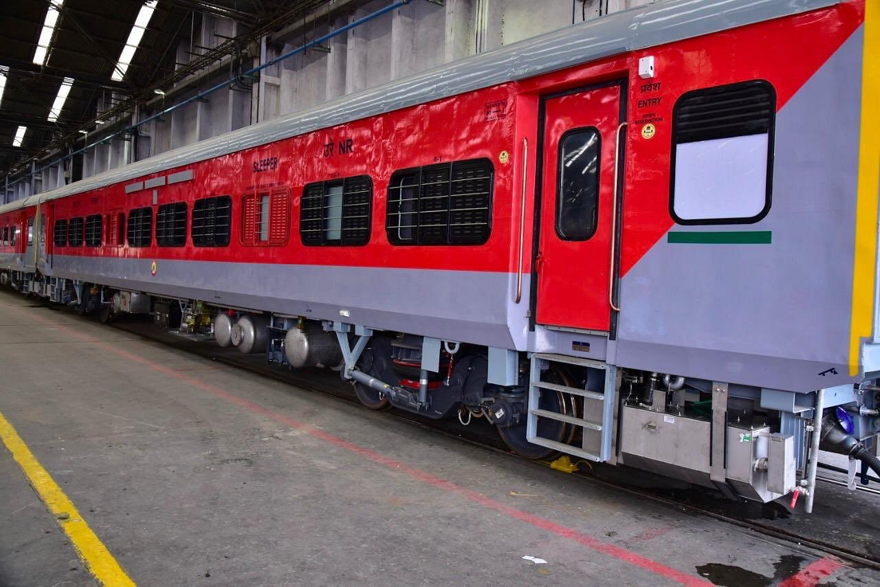 Railway Coach Factory in Kapurthala on Tuesday rolled out new coaches with special features. Credit: Twitter/Piyush Goyal