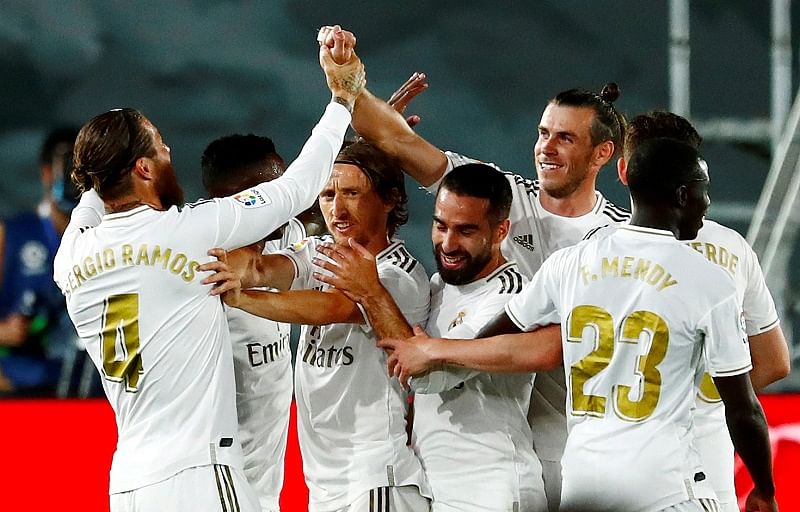 Real Madrid's Sergio Ramos celebrates. Credits: Reuters Photo