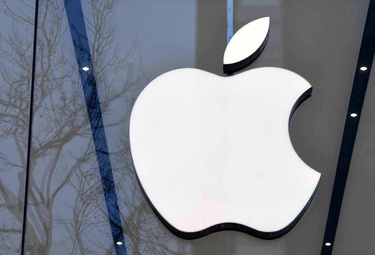 The  logo of the US multinational technology company Apple. Credit: AFP