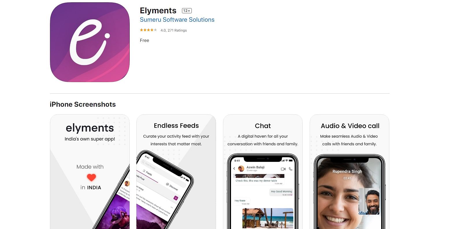 Elyments app on Apple App Store (screen-grab)
