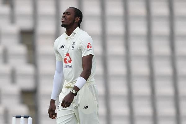 England's paceman Jofra Archer will self-isolate for 5 days. Credit: AFP Photo