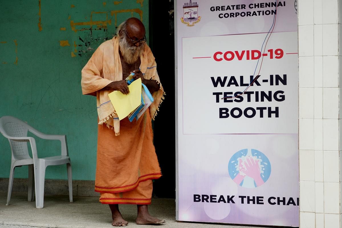 Walk-in Covid-19 testing centre in Chennai, Tamil Nadu. Credit: AFP Photo