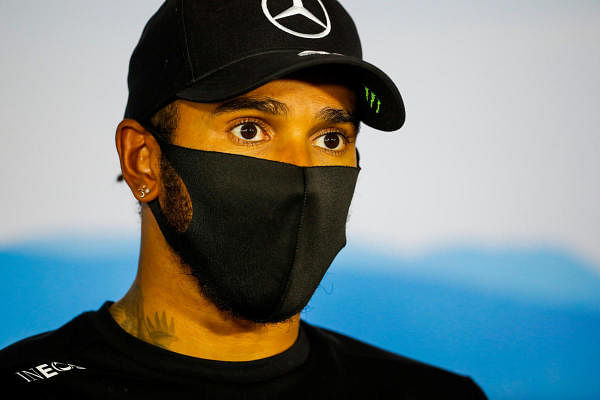 Race winner Mercedes' Lewis Hamilton during a press conference after the race. Credit: Reuters Photo