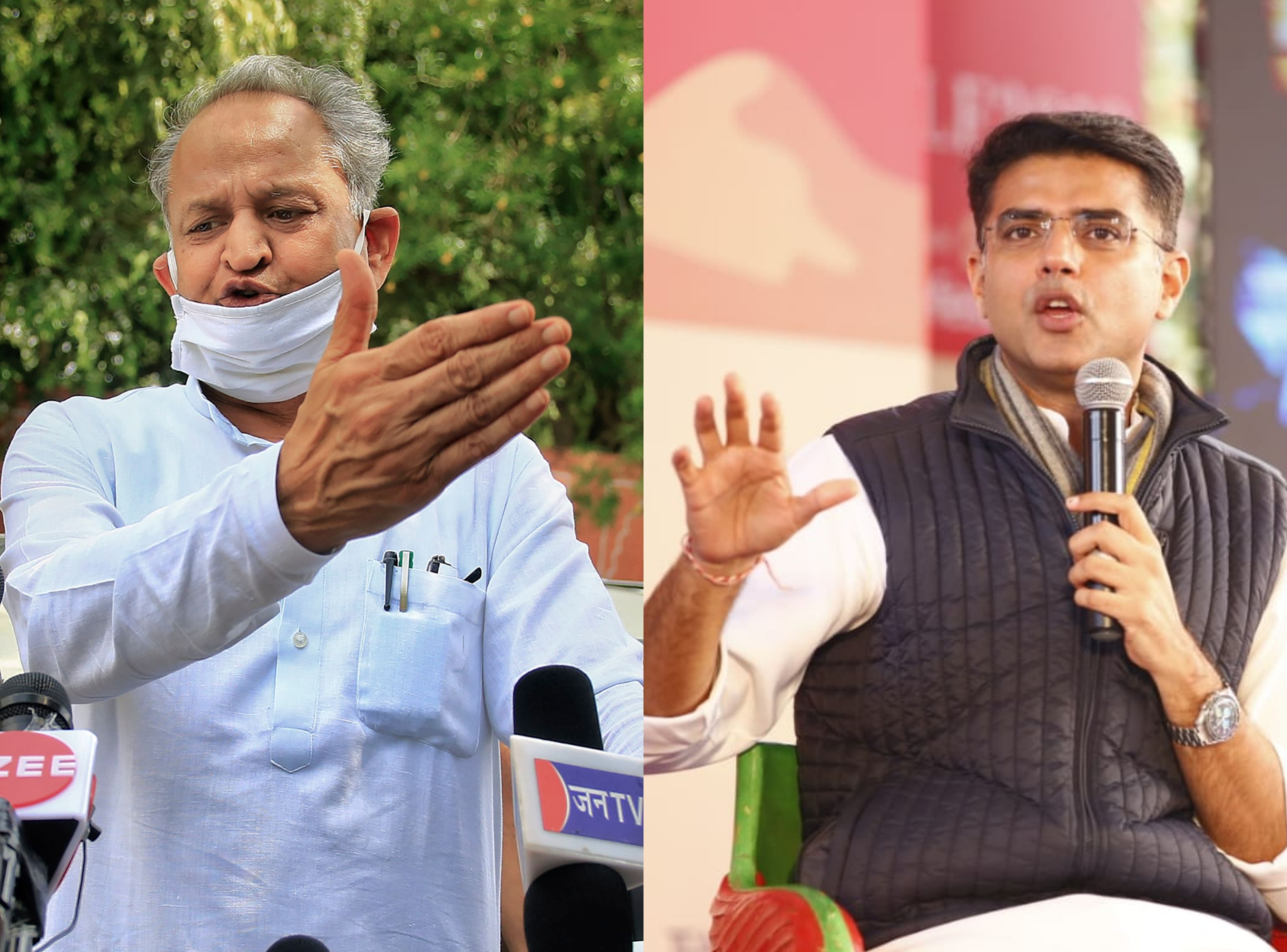 Rajasthan chief minister Ashok Gehlot and rebel MLA Sachin Pilot. Credits: PTI Photo