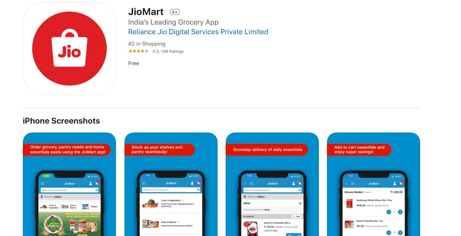 Reliance JioMart on Apple App Store (Screen-grab)