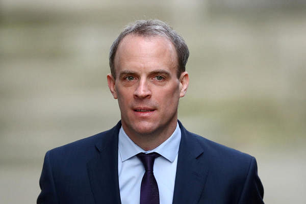 Britain's Secretary of State for Foreign affairs Dominic Raab arrives in Downing Street, London, Britain. Credit: Reuters Photo