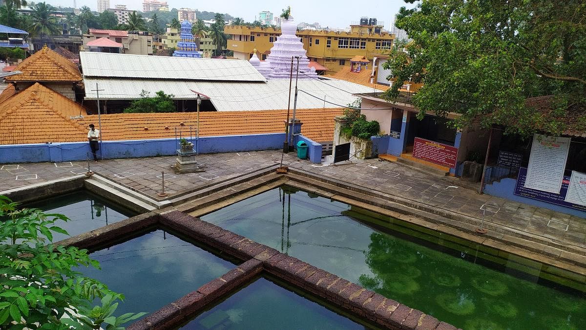 The temple ponds, where the devotees were taking a holy dip, were empty.