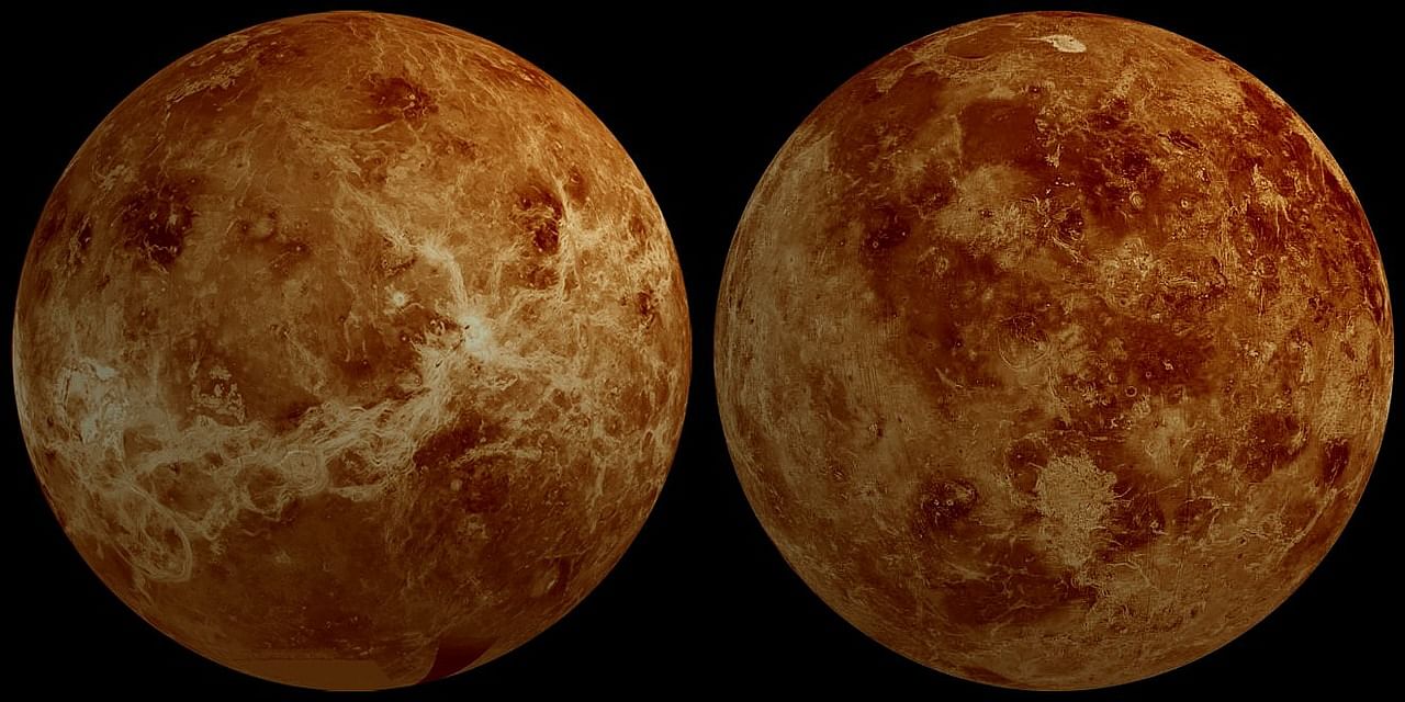 Venus, Earth's closest and just slightly smaller planetary neighbor, is covered by clouds of sulfuric acid and has surface temperatures hot enough to melt lead. Credit: Pixabay Image
