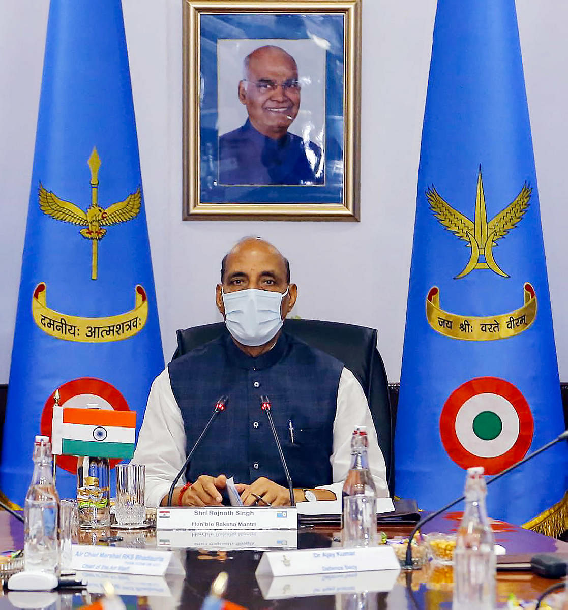 Union Defence Minister Rajnath Singh also talked about the "professional manner" in which the IAF conducted the air strikes deep inside Pakistan's Balakot last year. Credit: PTI Photo