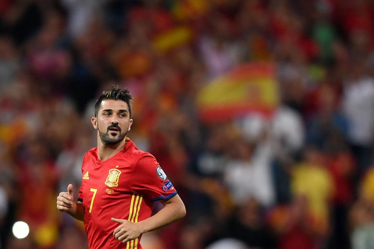  Spain's forward David Villa. Credit: AFP