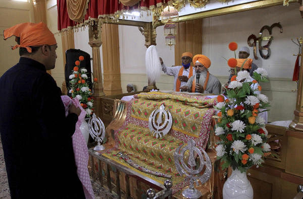 People of the Sikh community take part in worship at the Gurudawara Sri Guru Singh Sabha temple in Quetta, Pakistan. Credit: AP Photo