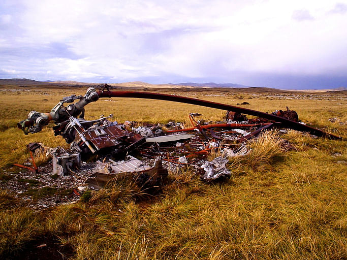 Remains of helicopter crash. Credit: iStock