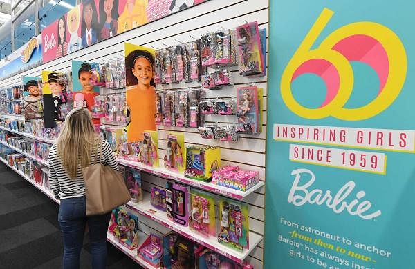 Barbie dolls are displayed at a workshop in the Mattel design center as the iconic doll turns 60. Credit: AFP
