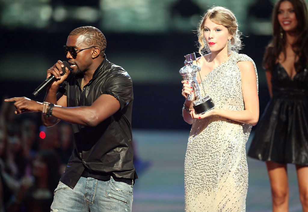 Swift and West have been combatants on the celebrity stage since 2009, when West interrupted her acceptance speech at the MTV Video Music Awards. Credit: Getty Images