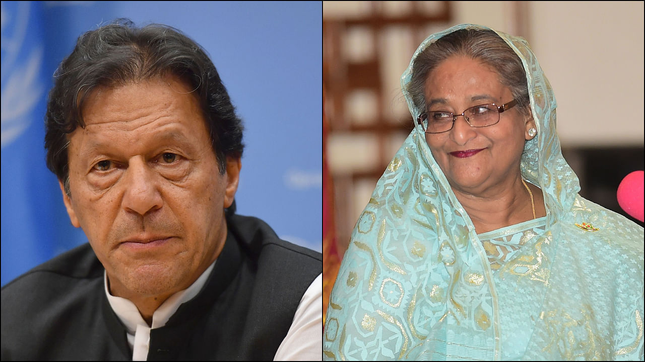 Sources pointed out that the rare phone-call between Hasina and Khan happened almost three weeks after Bangladesh Foreign Minister A K Abdul Momen had a meeting with Islamabad’s envoy to Dhaka, Imran Ahmed Siddiqui, on July 1. Credit: AFP Photos