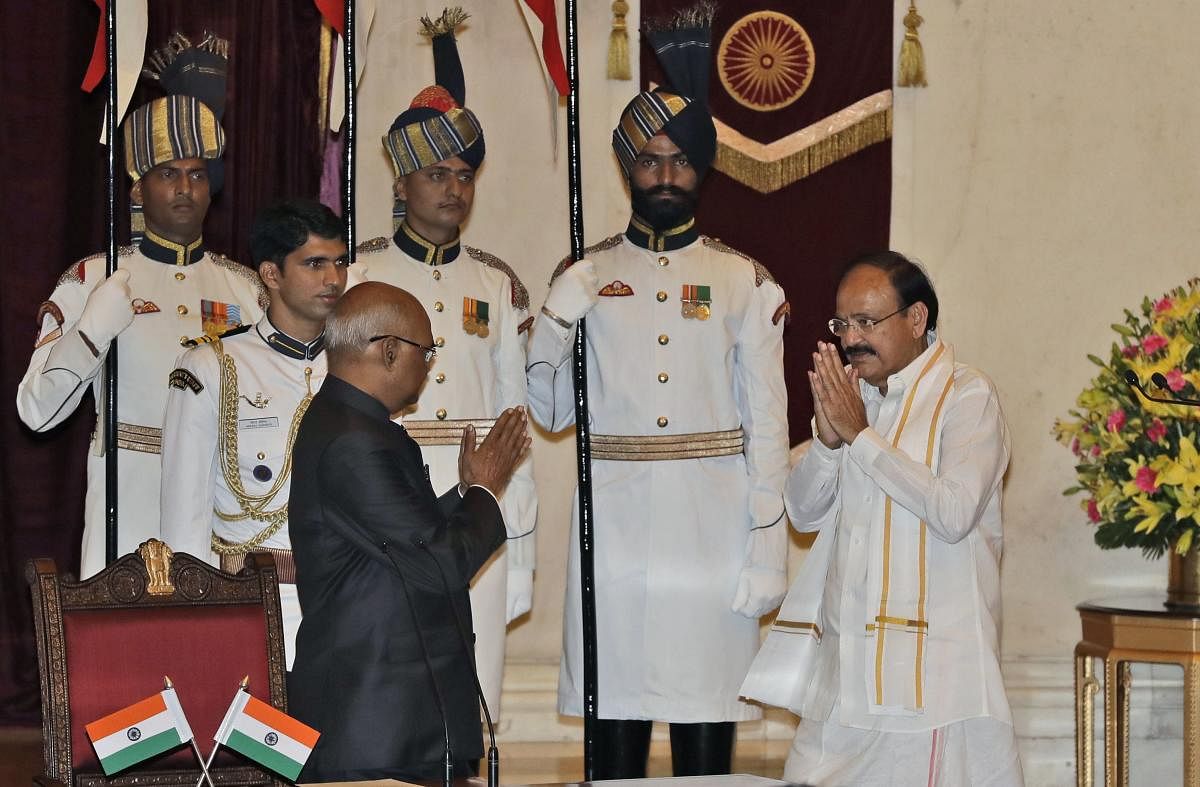 Indian President Ram Nath Kovind and Vice President Venkaiah Naidu. Credit: AFP Photo