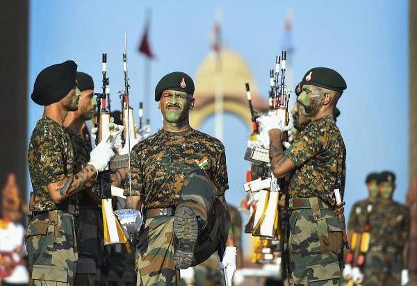 Army jawans perform during Kargil Vijay Diwas celebrations at India Gate, New Delhi in 2019. Credit: PTI