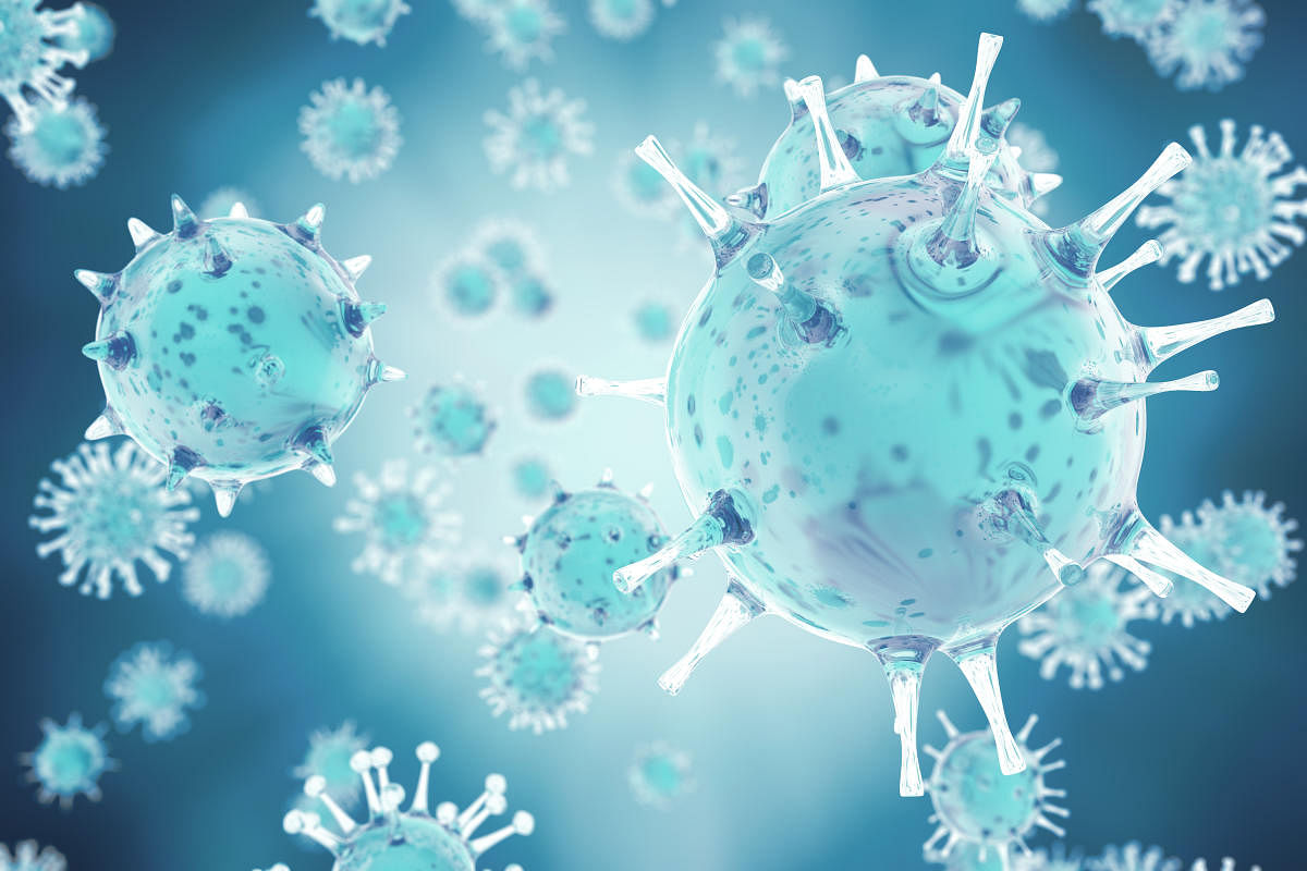 3D illustration , Hepatitis, H1N1, HIV, FLU AIDS viruses abstract background.