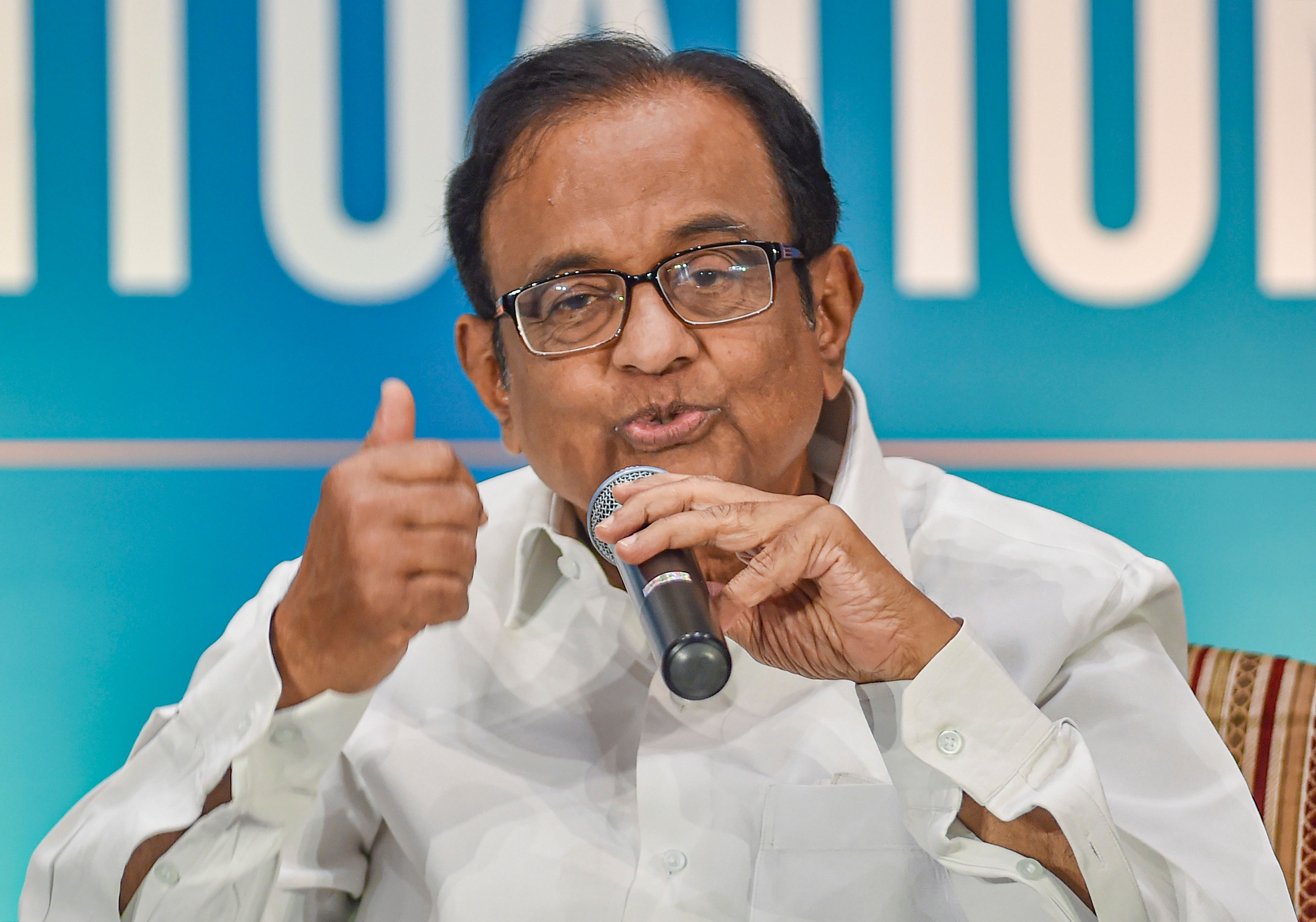 Senior Congress leader and Former finance minister P. Chidambaram. Credit: PTI Photo