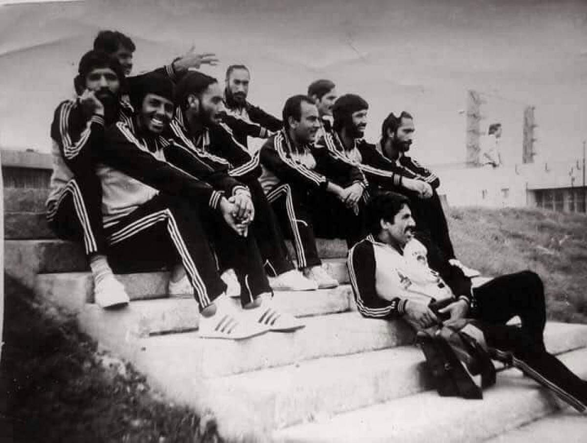 The 1980 Indian basketball team at the Games Village in Moscow. 