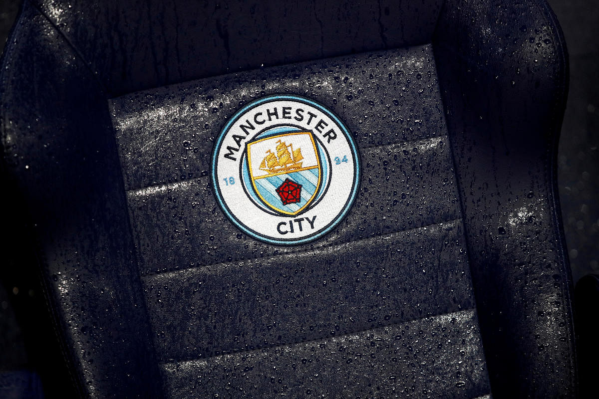 Manchester City logo. Credit: Reuters