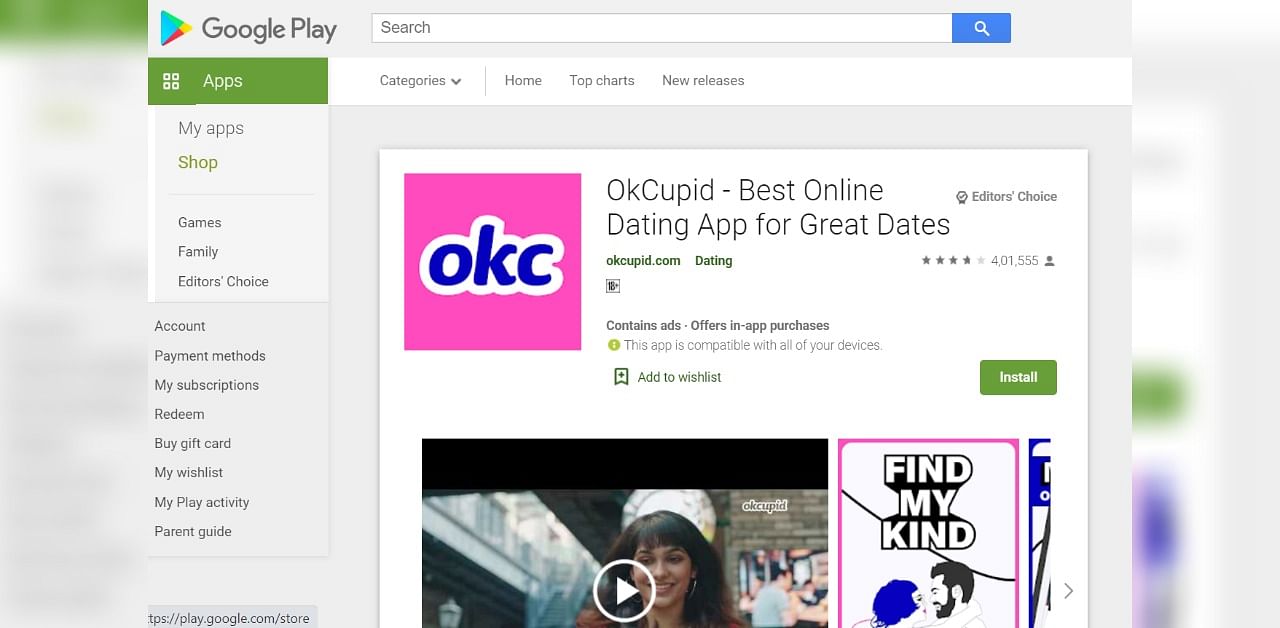 OkCupid app on Google Play Store.
