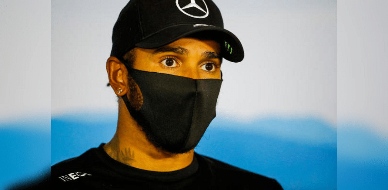 Lewis Hamilton during a press conference. Credit: Reuters Photo.