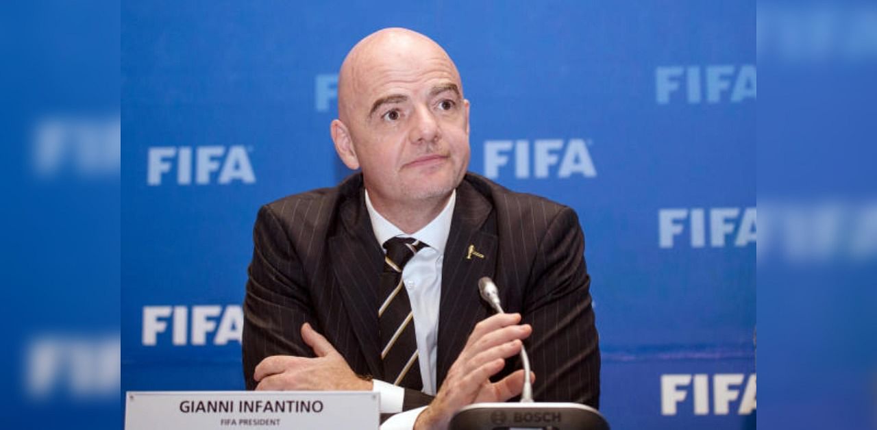 FIFA President Gianni Infantino attends a news conference. Credit: Reuters Photo