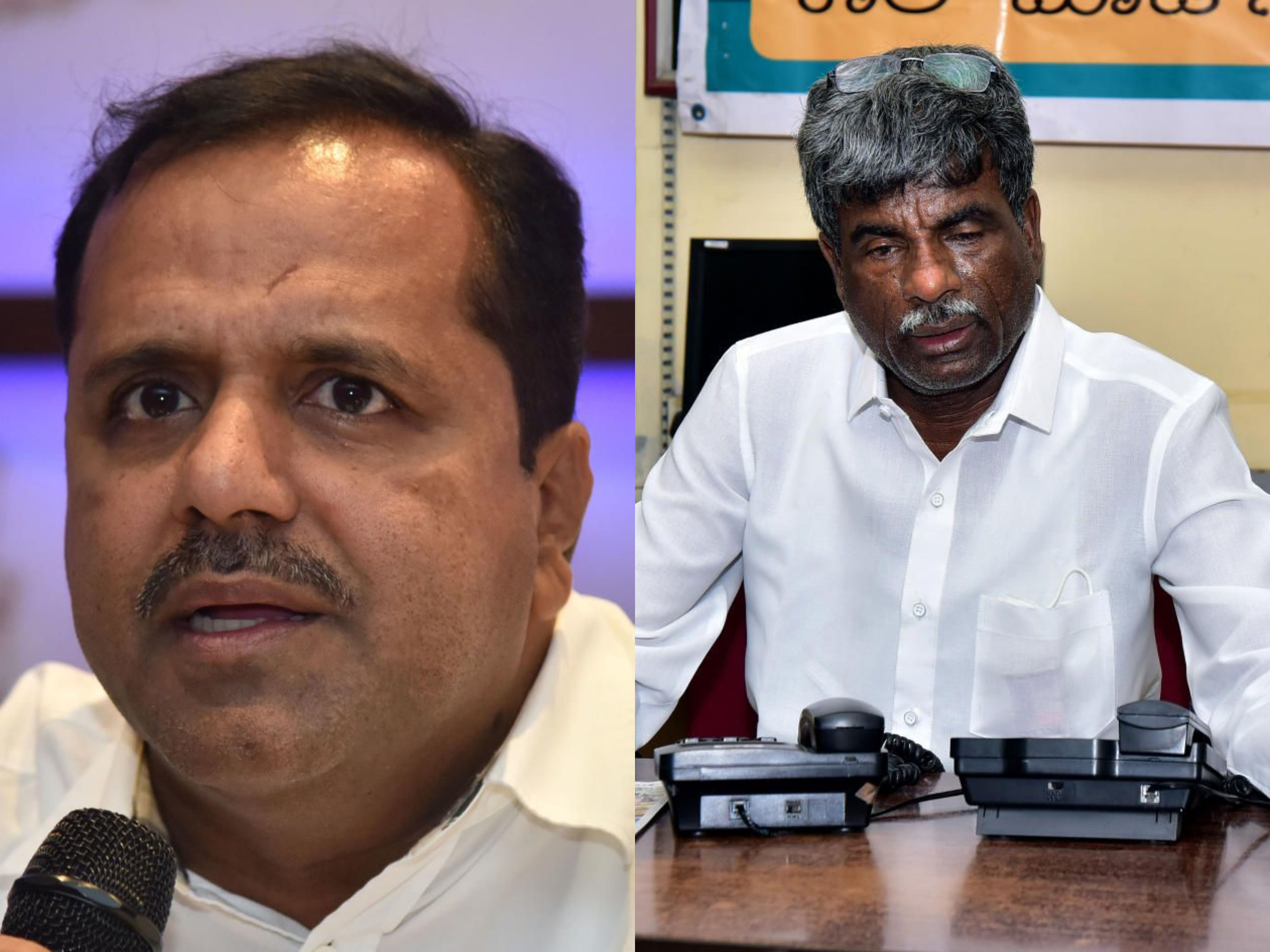 District In-charge Minister Kota Srinivas Poojary (R) and Mangalore MLA U T Khader (L). Credit: DH