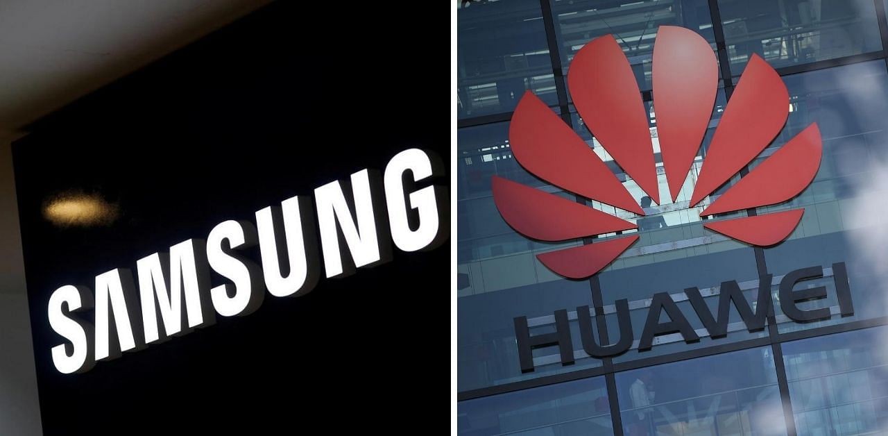 Samsung and Huawei logo. 