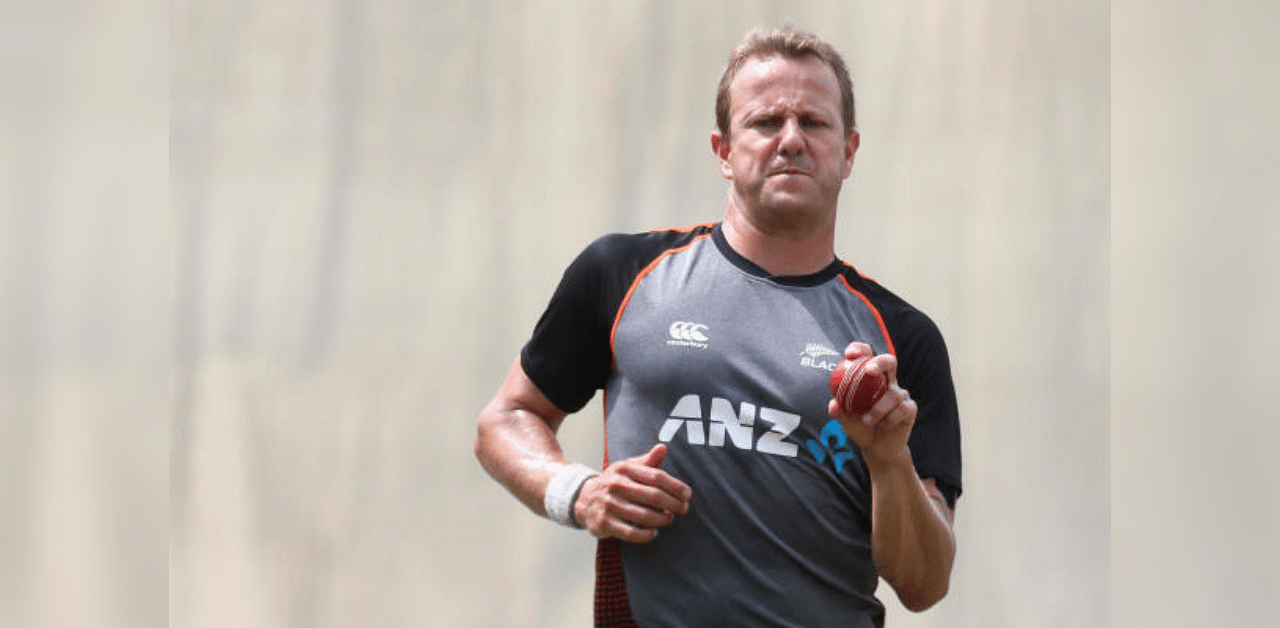New Zealand cricketer Neil Wagner bowls during a training session. Credit: AFP Photo