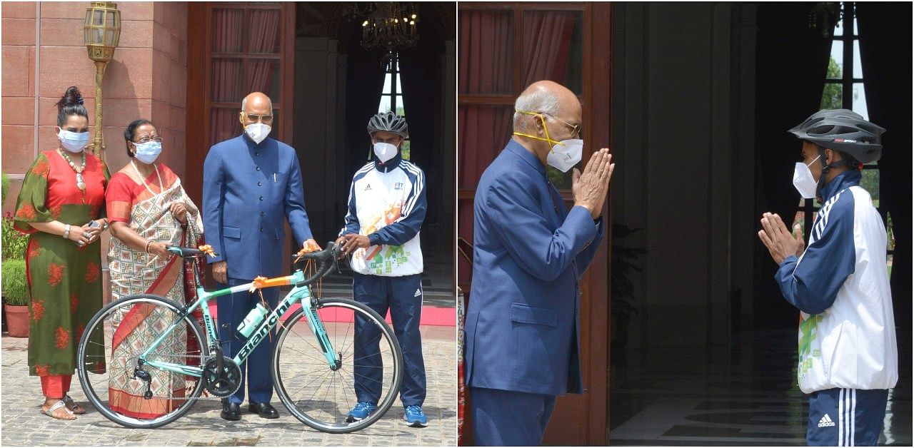 "In a gesture of motivating youth for nation-building, President of India, Ram Nath Kovind chose a struggling school boy Riyaz, who dreams of excelling as cyclist, to gift him a racing bicycle," the statement said. Credit: Twitter (rashtrapatibhvn)