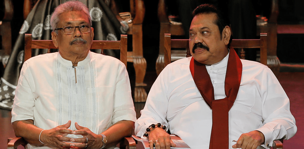 Sri Lankan President Gotabaya Rajapaksa (L) and Prime Minister Mahinda Rajapaksa. Credit: Reuters Photo 