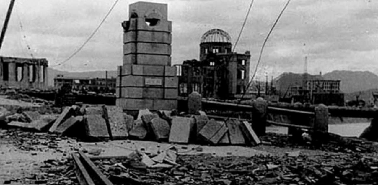 The Hiroshima Prefectural Industrial Promotion Hall, currently called the Atomic Bomb Dome or A-Bomb Dome. Credit: Reuters Photo