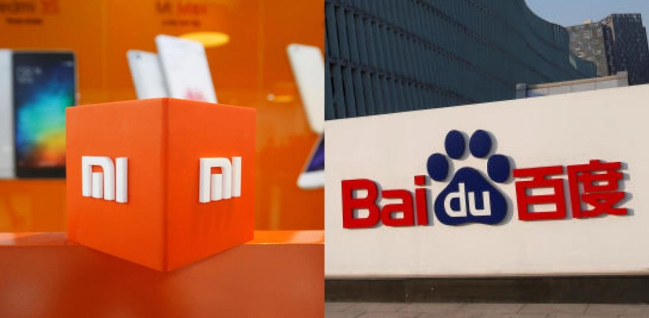 A combination of China's Xiaomi and Baidu logos. Credit: Reuters Photo