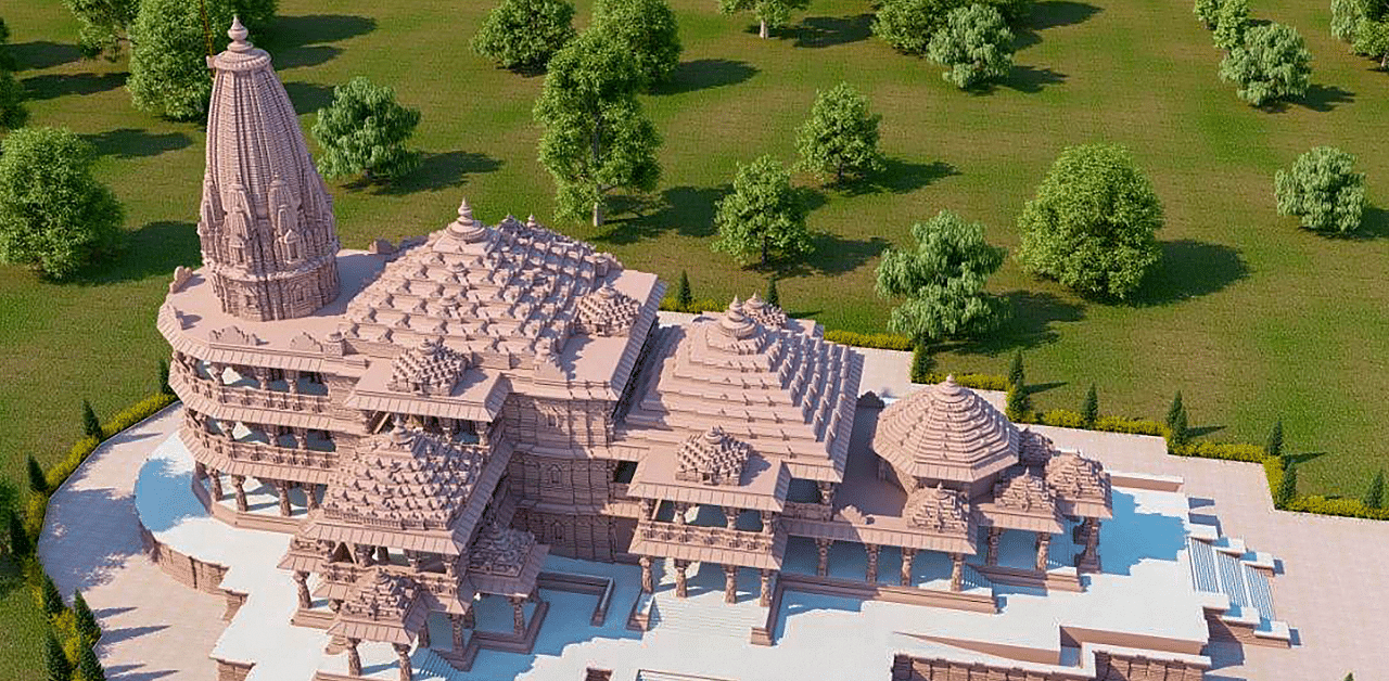 Proposed model of Ram Janmbhoomi Mandir in Ayodhya. Credit: PTI Photo