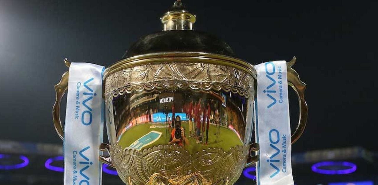 A view of the IPL trophy (DH Photo)