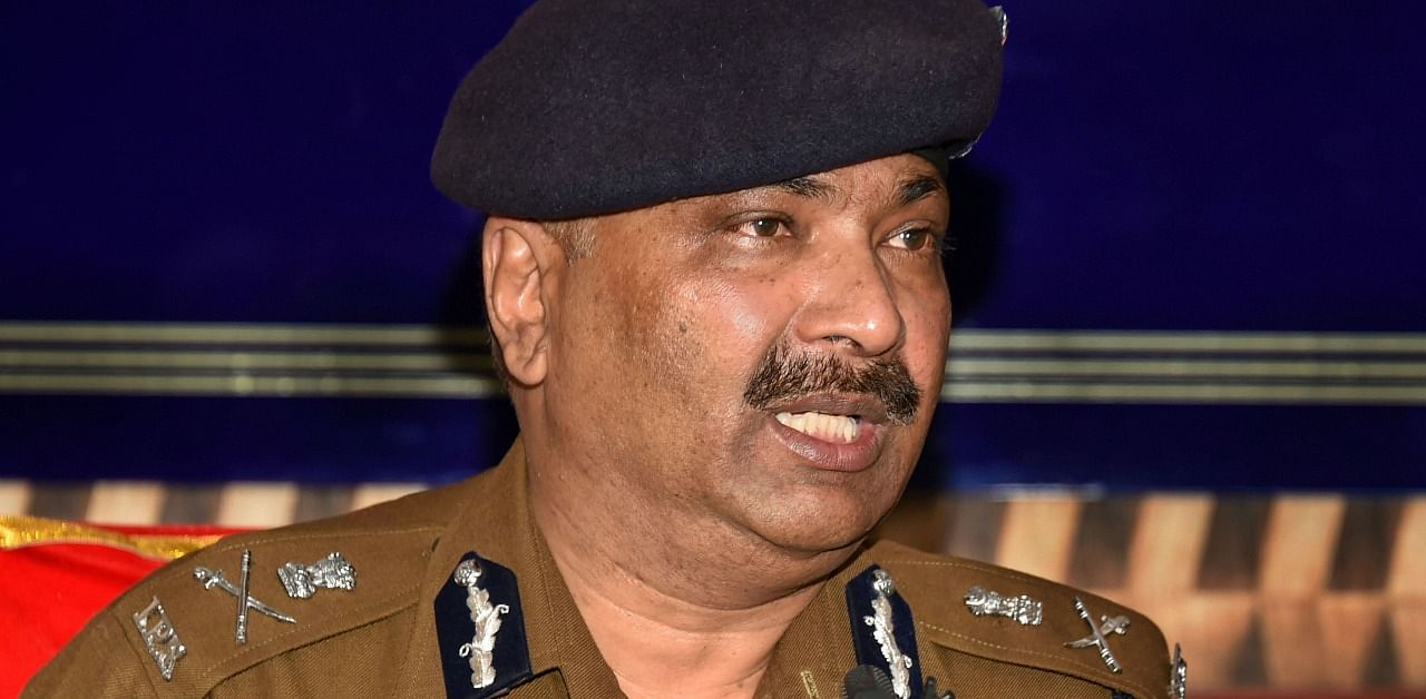 Jammu and Kashmir Director General of Police Dilbag Singh addresses a press conference. Credit: PTI Photo