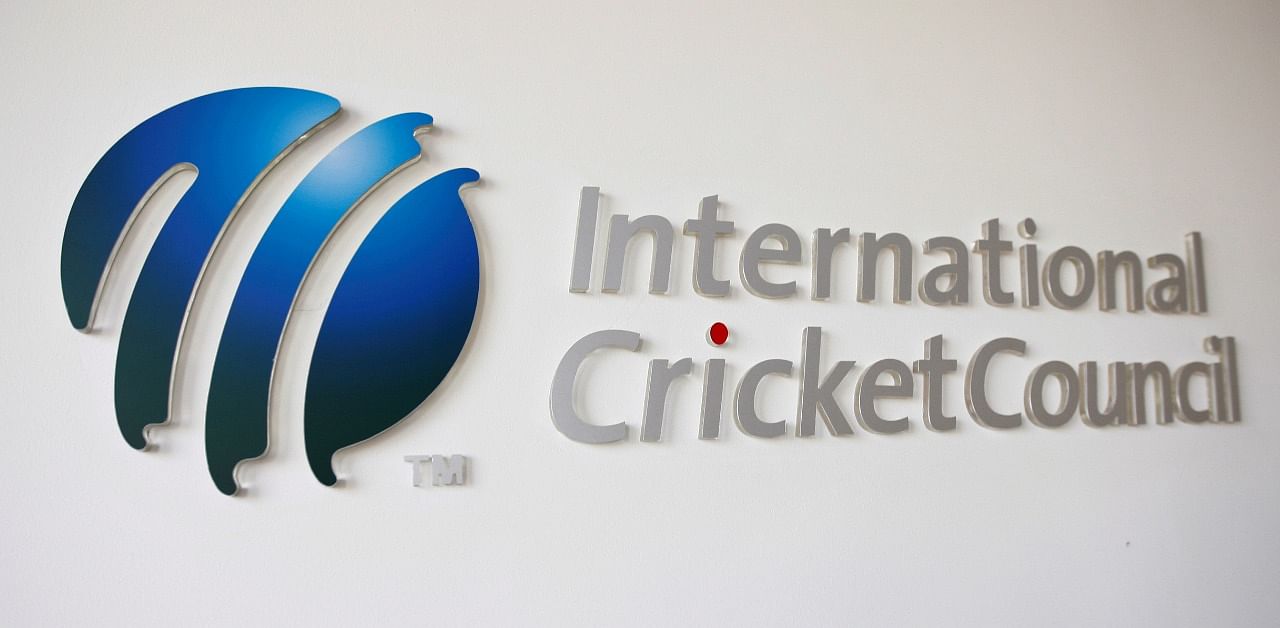 The International Cricket Council (ICC) logo at the ICC headquarters in Dubai. Credit: Reuters Photo