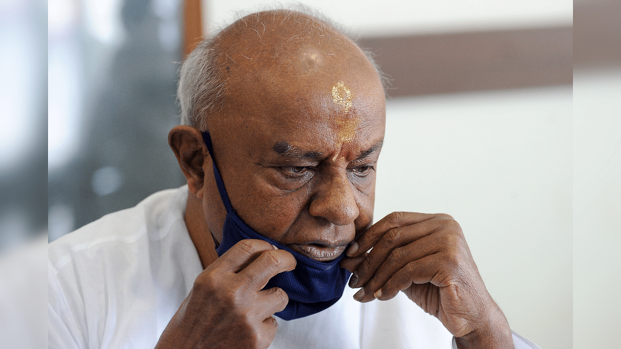 Former Prime Minister HD Deve Gowda. Credits: DH Photo