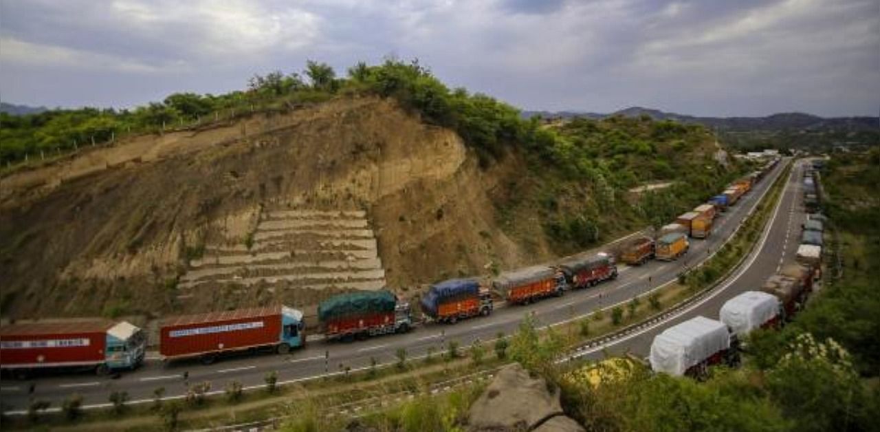 Jammu-Srinagar highway on the outskirts of Jammu. Credit: PTI Photo