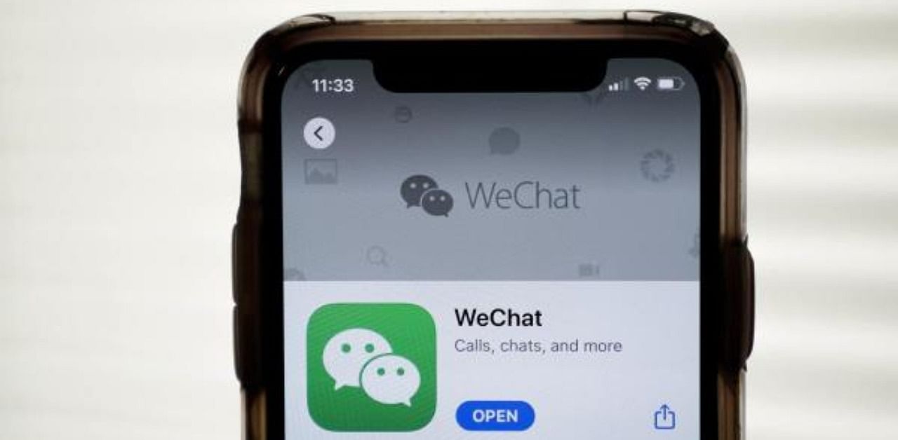 WeChat app is displayed in the App Store on an Apple iPhone. Credit: AFP