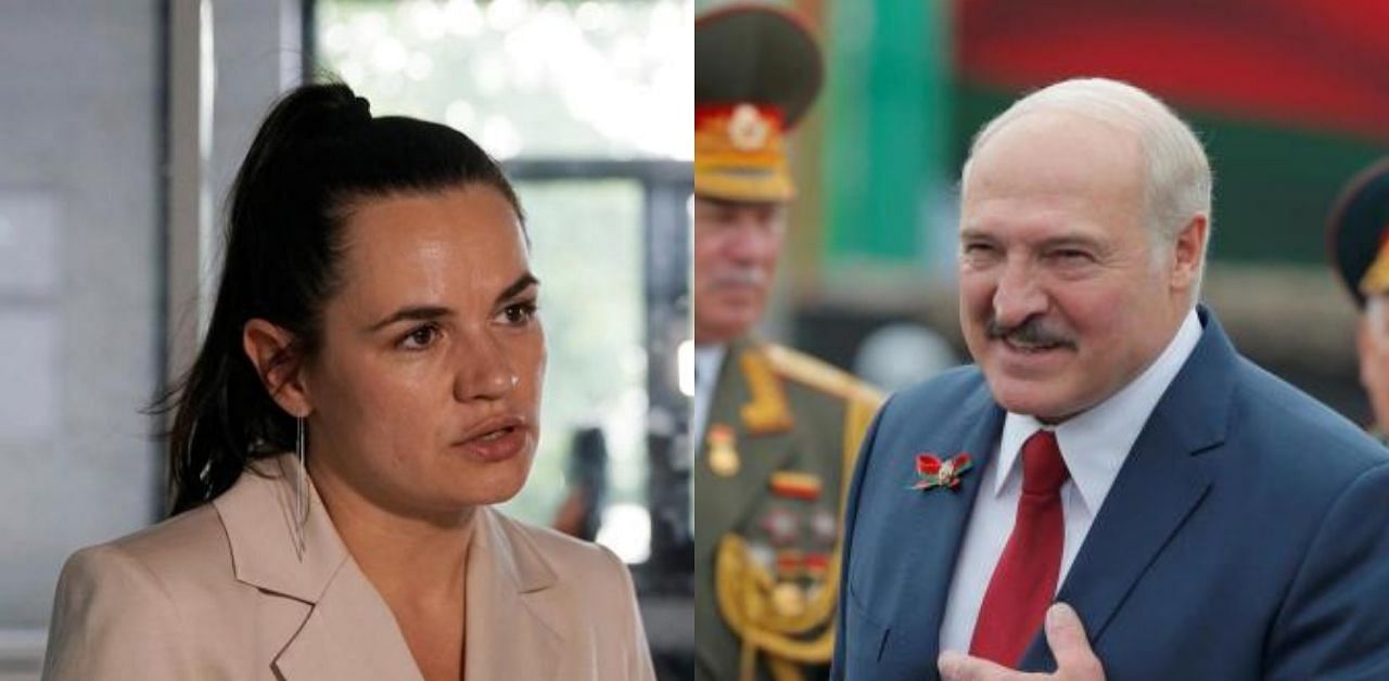 President Alexander Lukashenko and Svetlana Tikhanouskaya. Credit: Reuters Photo