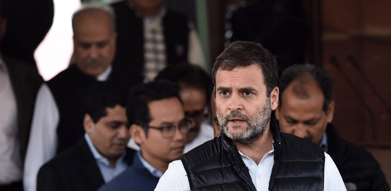 Rahul Gandhi attack on the government came as the Congress' youth wing launched a "Rozgar do" campaign with the objective to raise the voice of the youth against alleged unemployment prevailing in the country. Credit: PTI Photo