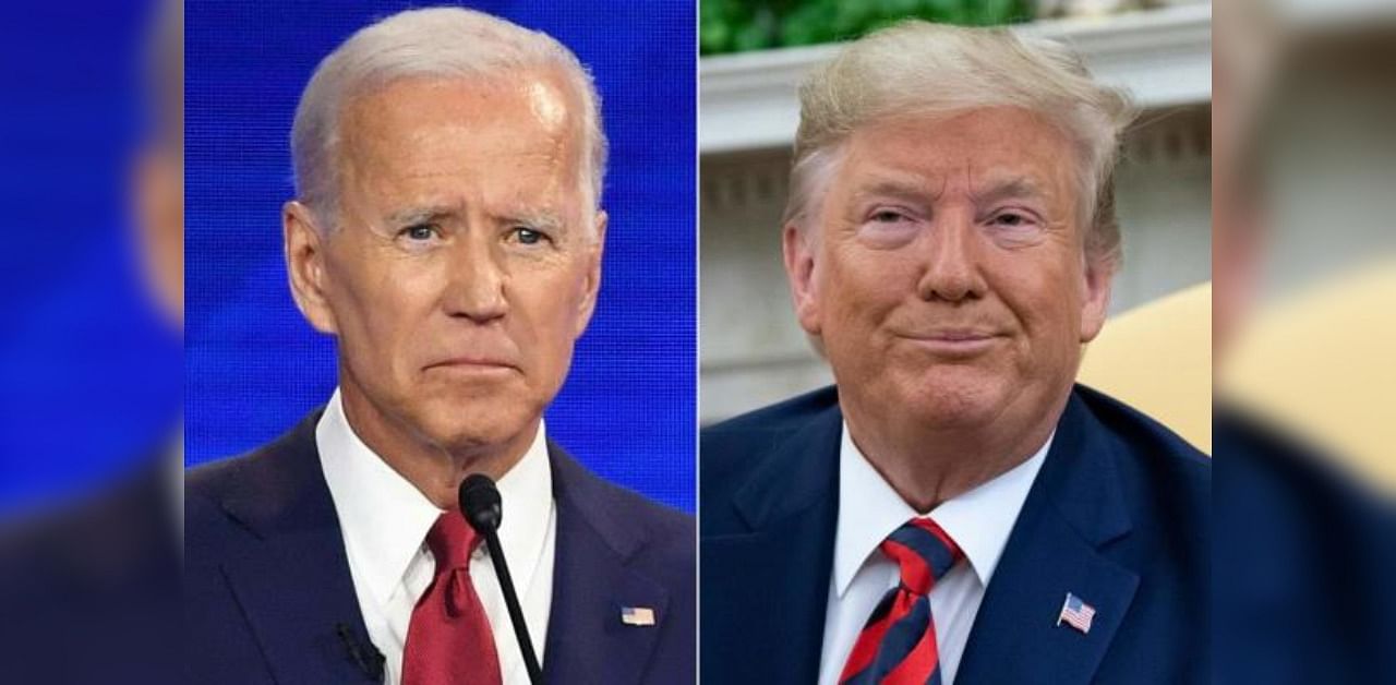 Democratic presidential hopeful Former Vice President Joe Biden and US President Donald Trump. Credit: AFP